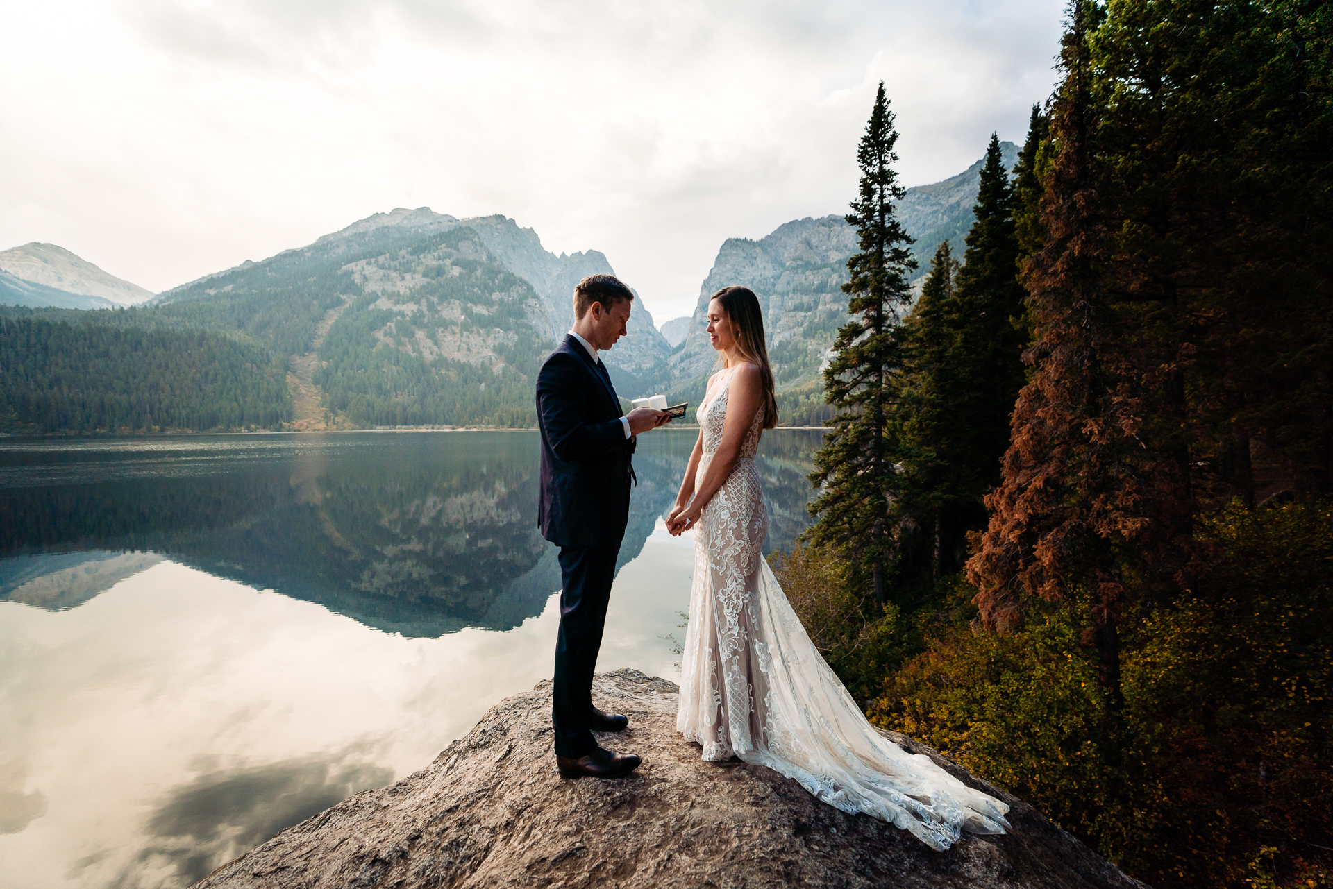 Elopement Ceremony taking place in Grand Teton National Park