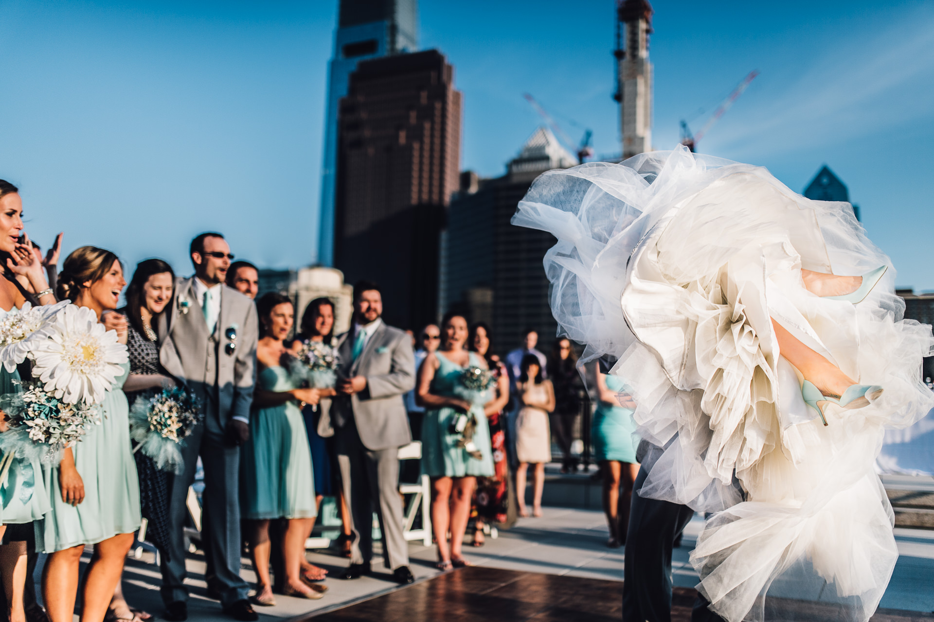 rooftop wedding at the Philadelphia free library