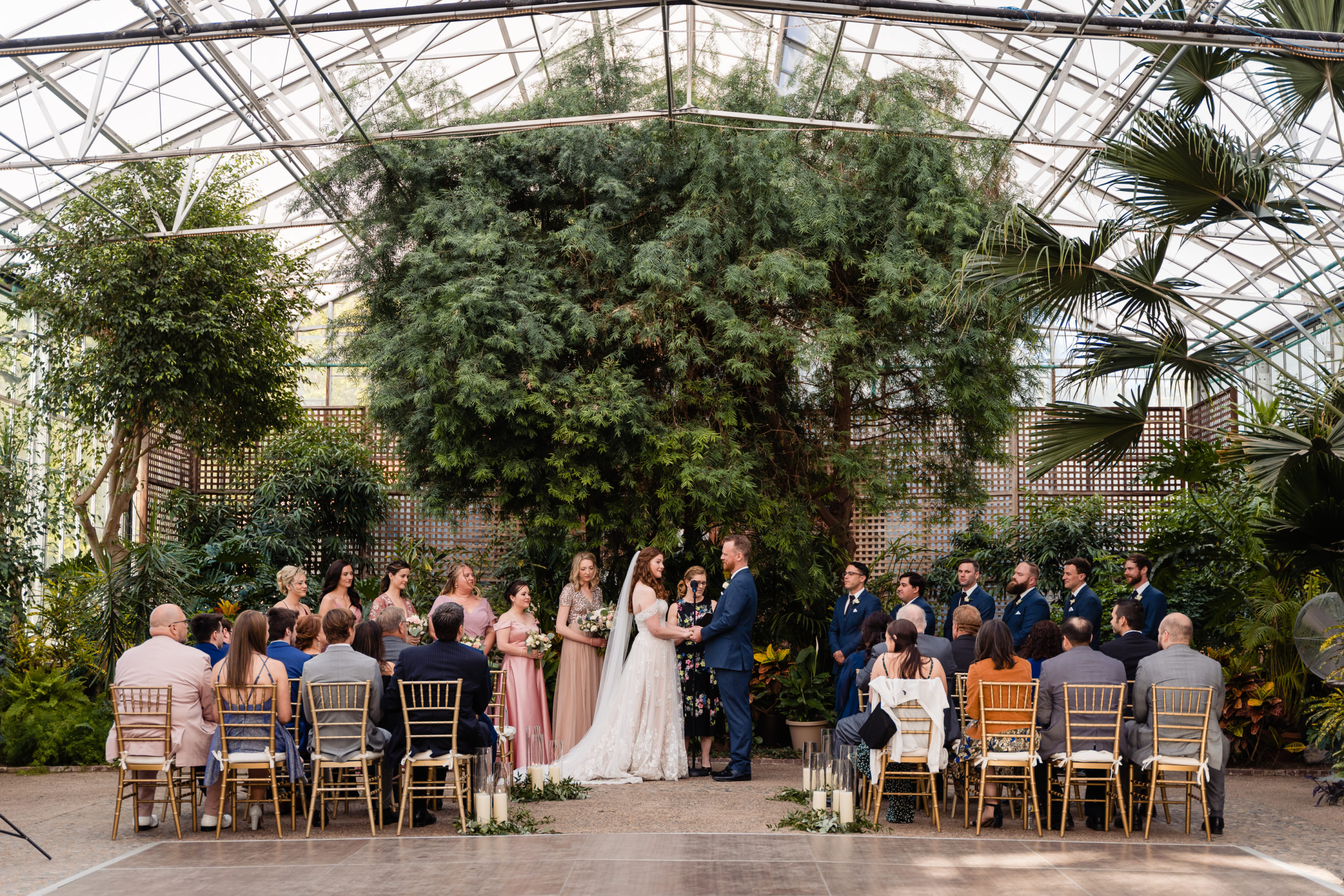 Wedding ceremony at Fairmount Park Horticultural Center photographed by philadelphia based salt and sonder studio
